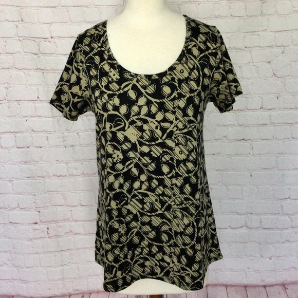 LuLaRoe Black and Tan Short Sleeve Top - Size XS - Picture 1 of 7